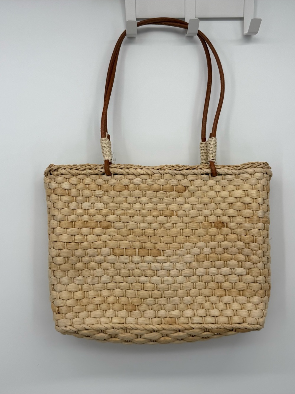 Unbranded Straw Tote Bag Fruit Print Beaded Gingham Boho Cherry Vacation - Picture 7 of 16